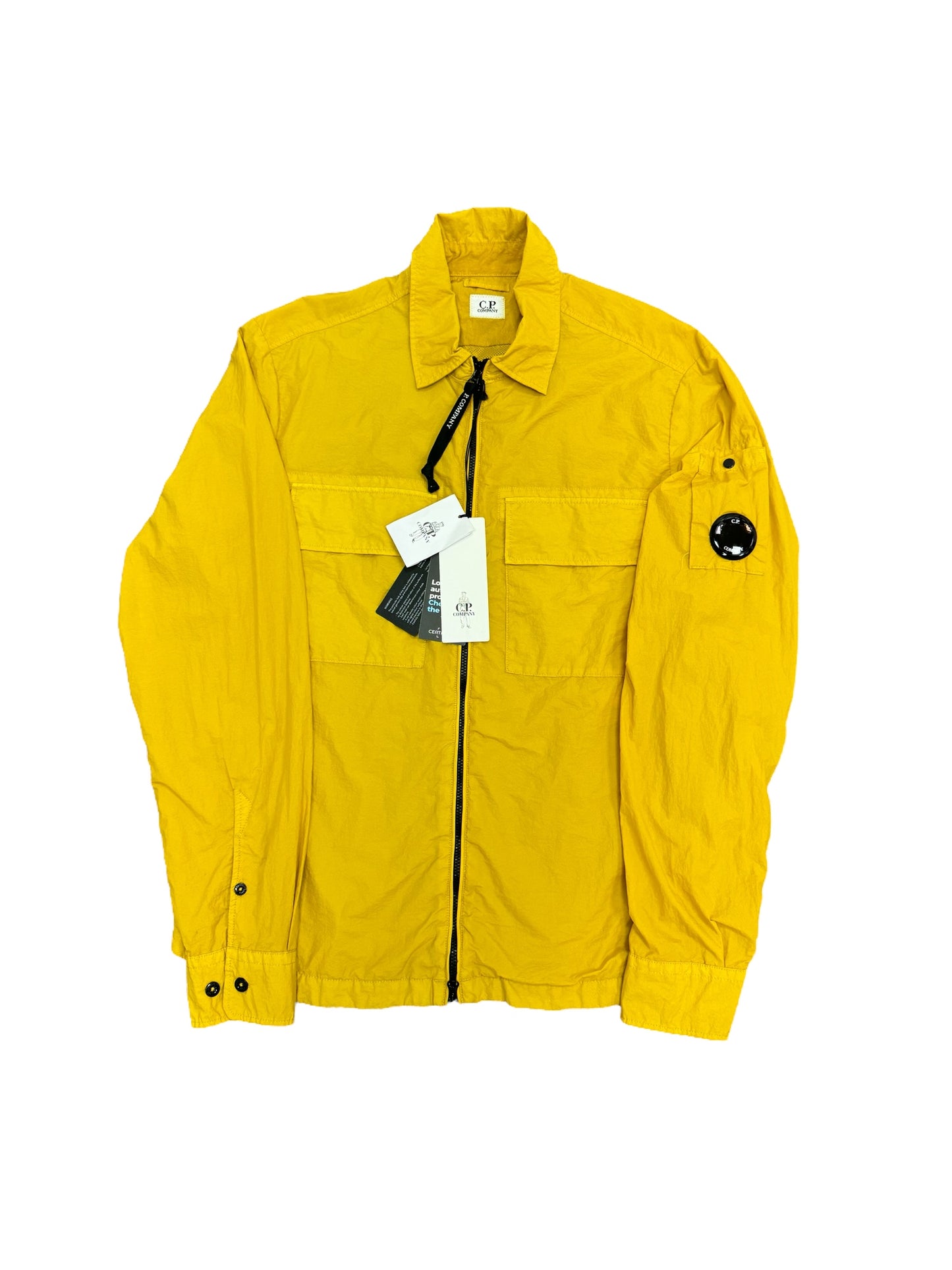 c.p company long sleeve zip up taylon overshirt - yellow - colour #239