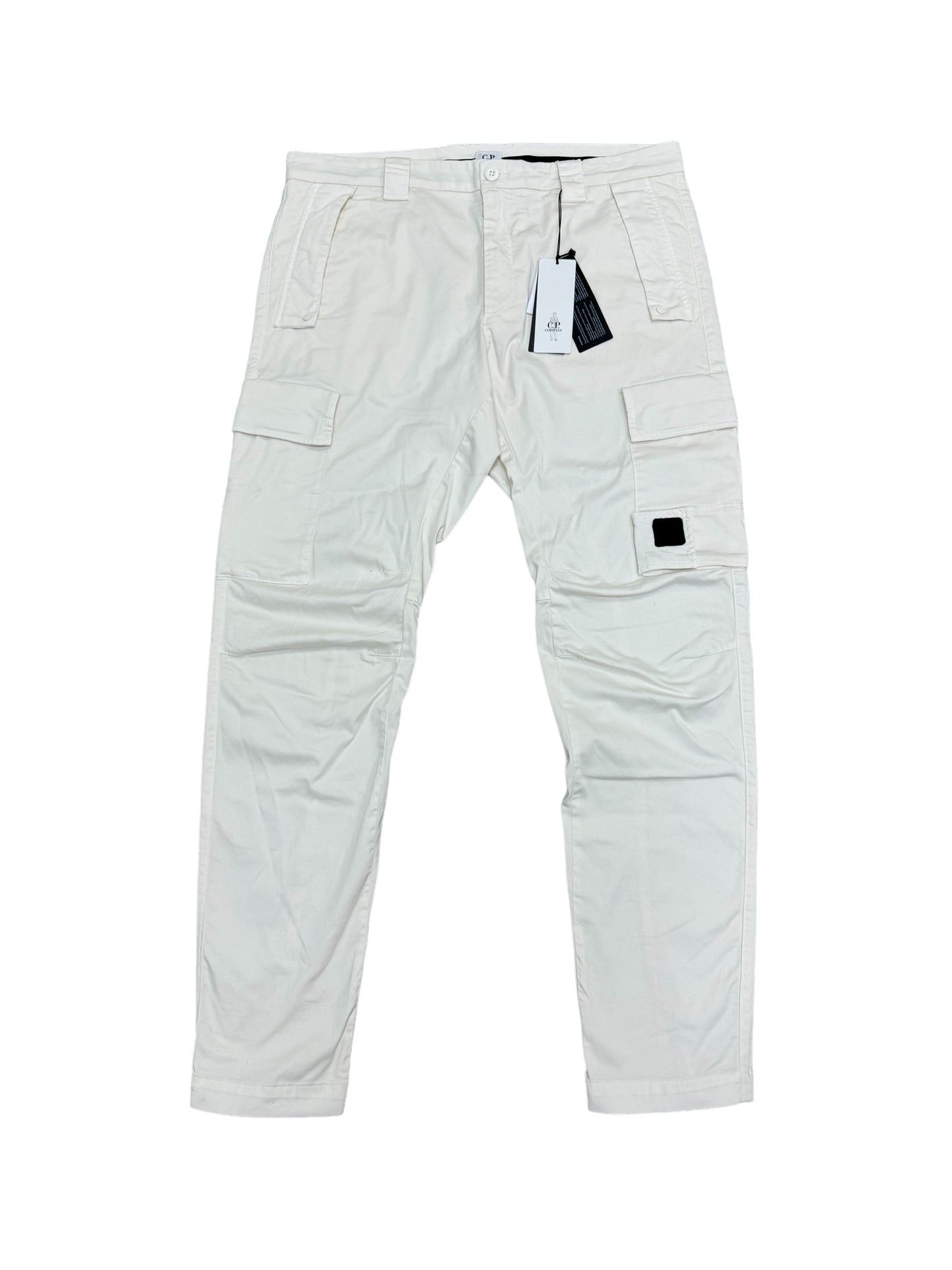c.p company cargo pant satin stretch - white - colour #103
