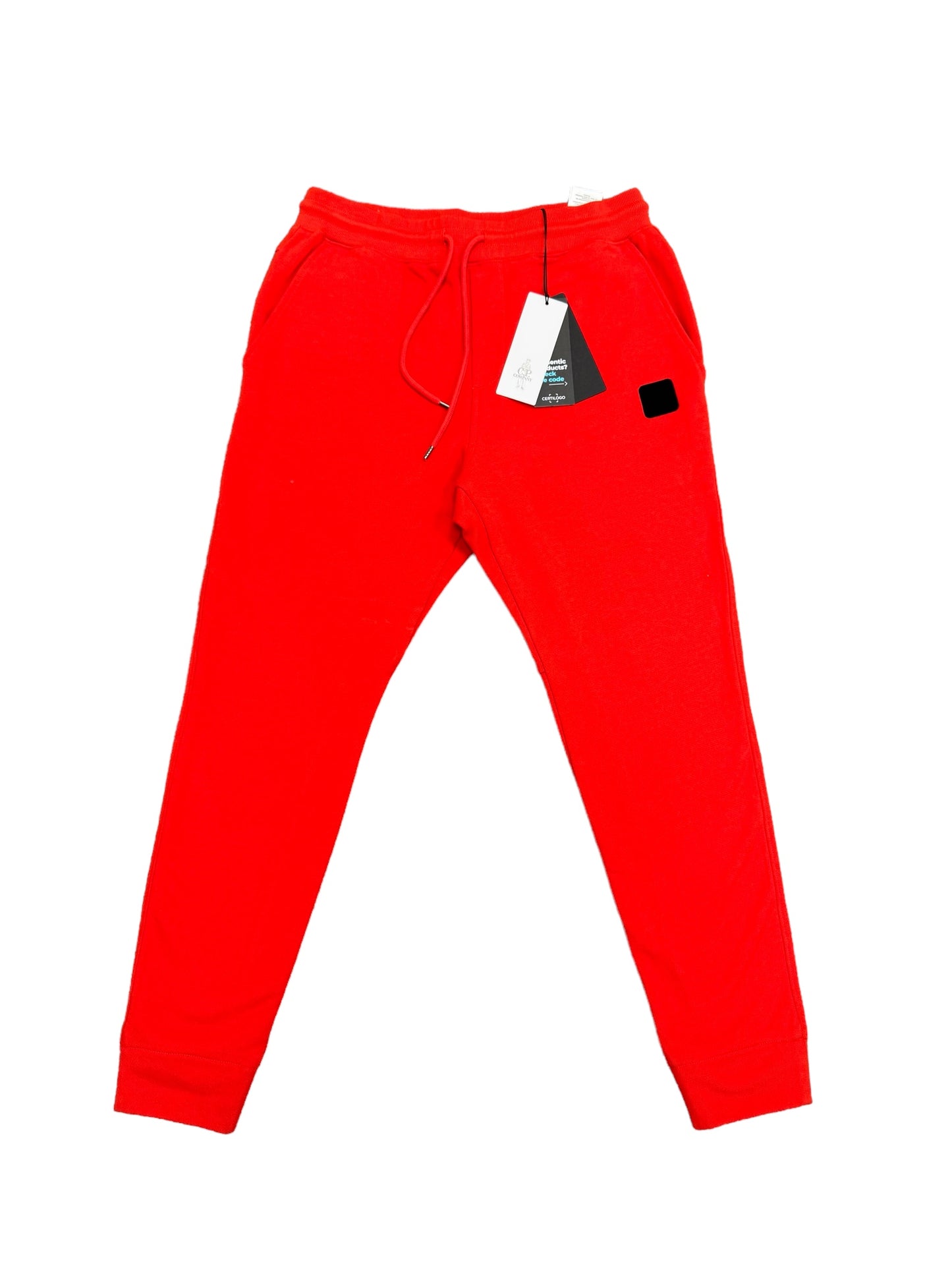 c.p company diagonal raised fleece sweatpants - red - colour #455